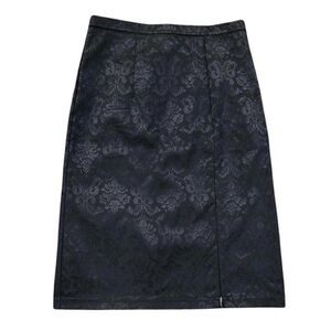 Bebe Moda Black Glossy Floral Pencil Skirt